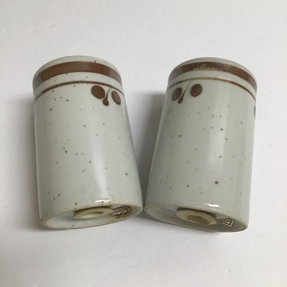 Otagiri Japan Brown Speckled Stoneware Salt & Pepper Shakers Boho Vintage Japan - Picture 6 of 13